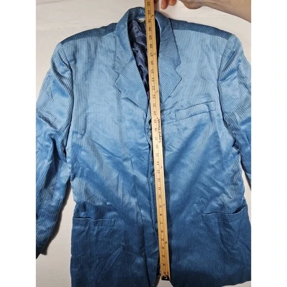 Vintage Gianni Versace Blue Corduroy Suit Jacket Size 52 Made In Italy